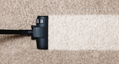 a vacuum carpet cleaner creating a clean strip on a carpet